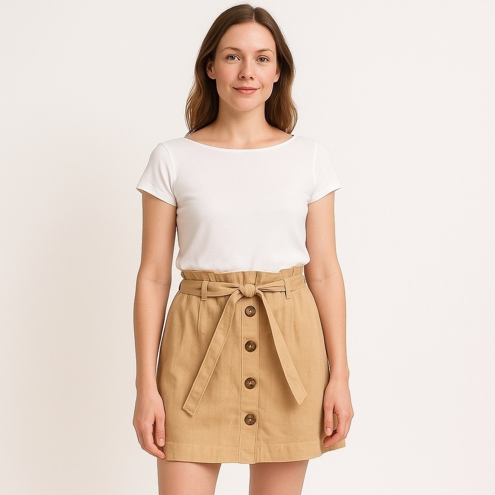 New Blu Pepper Tan Paperbag Skirt Size S